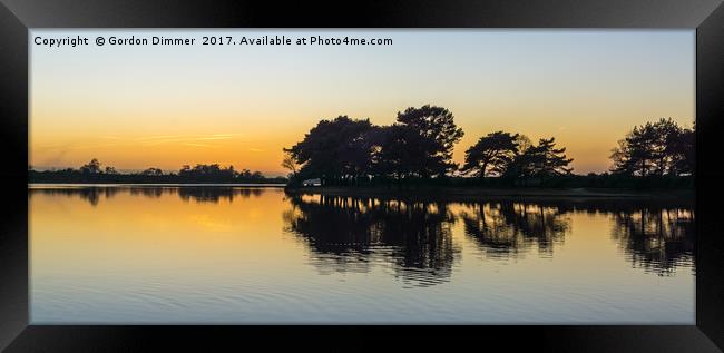 A Serene Sunset at Hatchet Pond Framed Print by Gordon Dimmer