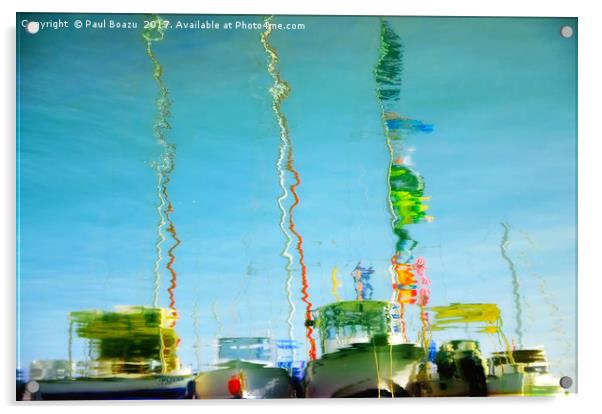 masts reflection Acrylic by Paul Boazu