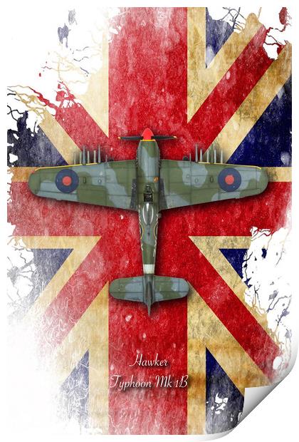 Hawker Typhoon Mk.IB Print by J Biggadike