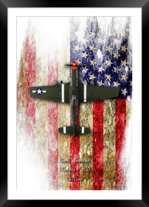 North American P-51 Mustang 'Old Crow' Framed Mounted Print by J Biggadike