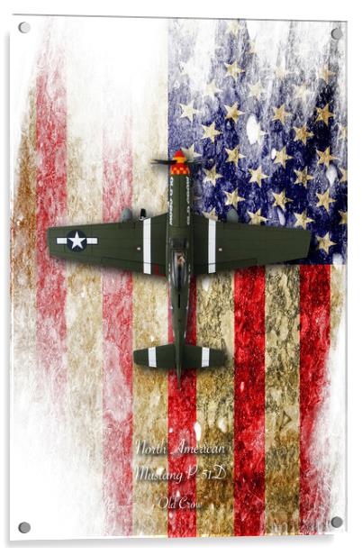 North American P-51 Mustang 'Old Crow' Acrylic by J Biggadike