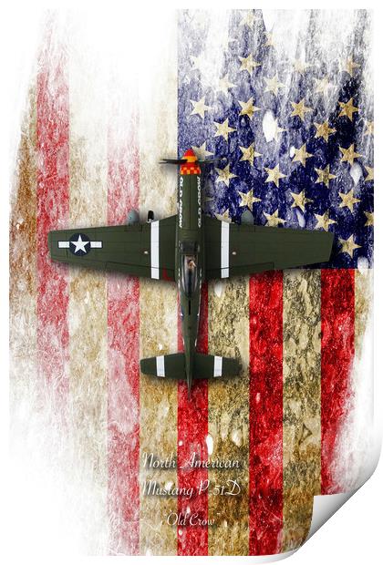 North American P-51 Mustang 'Old Crow' Print by J Biggadike
