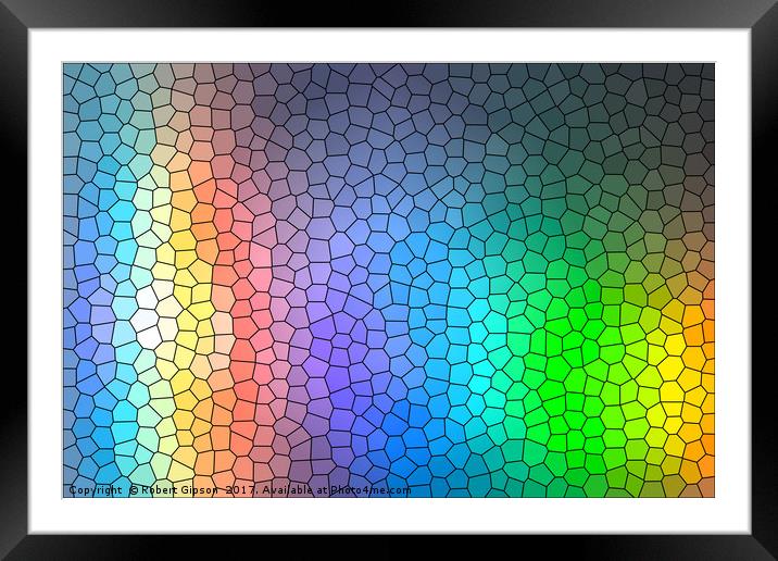 Mosaic rainbow Framed Mounted Print by Robert Gipson