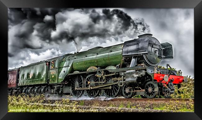 Flying Scotsman 60103 in heavy rain Framed Print by Colin Morgan