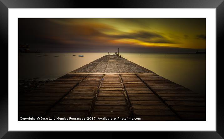 Mild sunset at Cory Brothers' quay 2 Framed Mounted Print by Jose Luis Mendez Fernand