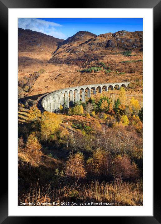 Autumn at Glenfinnan Viaduct Framed Mounted Print by Andrew Ray
