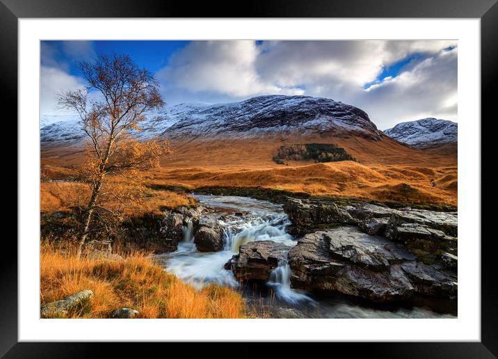 Glen Etive Waterfall  Framed Mounted Print by Andrew Ray