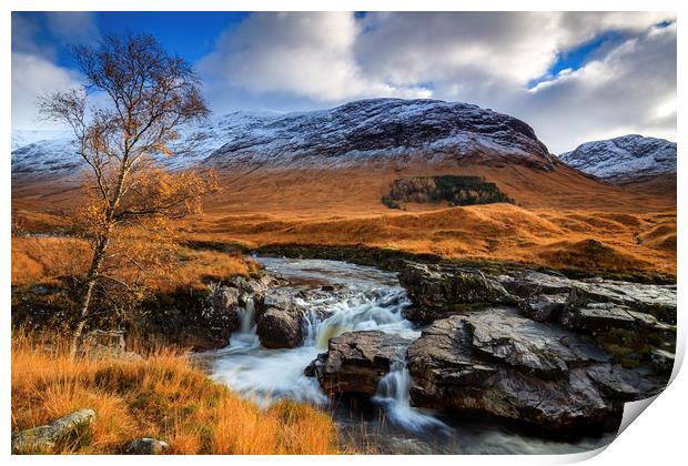 Glen Etive Waterfall  Print by Andrew Ray