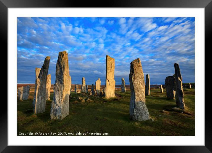 Late Light at Callanish Framed Mounted Print by Andrew Ray