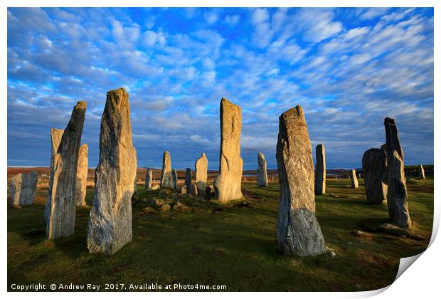 Late Light at Callanish Print by Andrew Ray