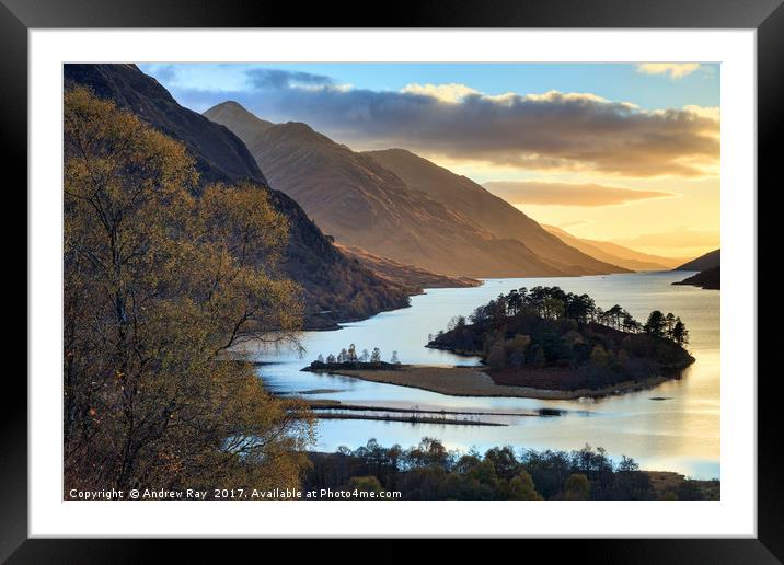 Late Light on the banks of Loch Shiel Framed Mounted Print by Andrew Ray