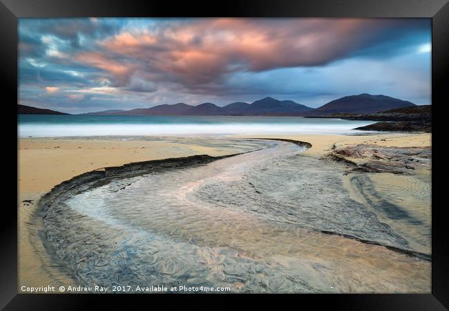 Luskentyre Beach at Sunset Framed Print by Andrew Ray