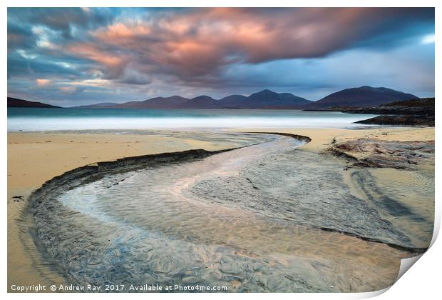 Luskentyre Beach at Sunset Print by Andrew Ray
