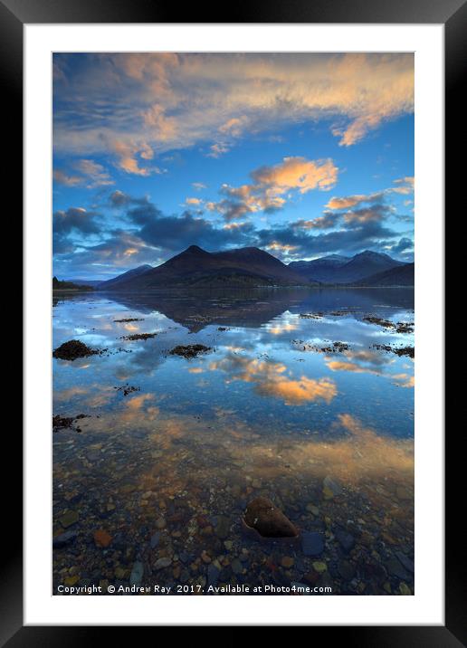 Sunrise Reflections (Loch Leven)  Framed Mounted Print by Andrew Ray