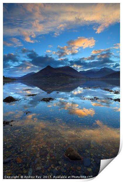 Sunrise Reflections (Loch Leven)  Print by Andrew Ray