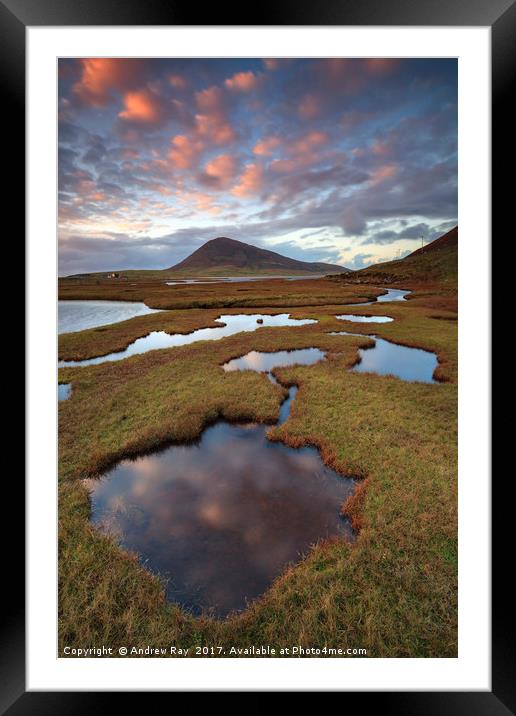 Sunset Reflections (Isle of Harris) Framed Mounted Print by Andrew Ray