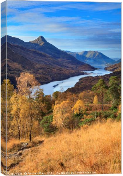 Autumn above Loch Leven  Canvas Print by Andrew Ray