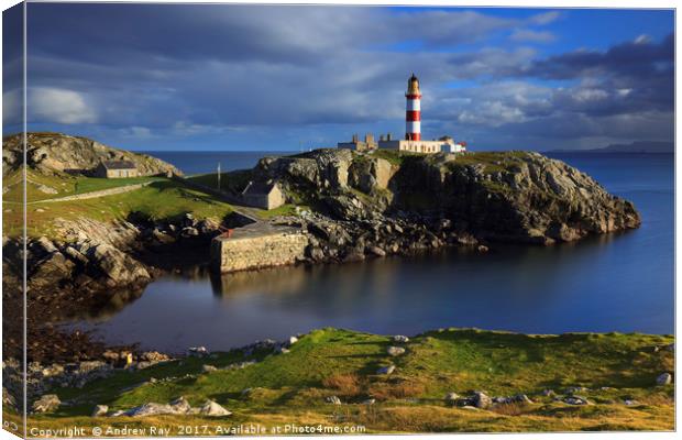 Eilean Glas Lighthouse (Scalpay)  Canvas Print by Andrew Ray
