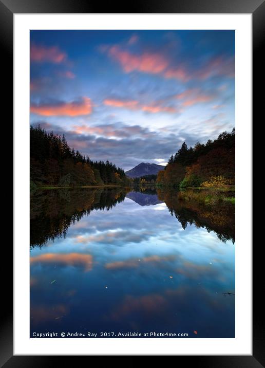 Glencoe Lochan Reflections Framed Mounted Print by Andrew Ray