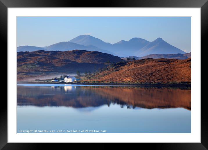 Reflections in Loch Ceann Hulabhaig Framed Mounted Print by Andrew Ray