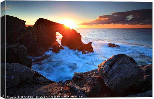 Sunset at Stac a' Phris Canvas Print by Andrew Ray