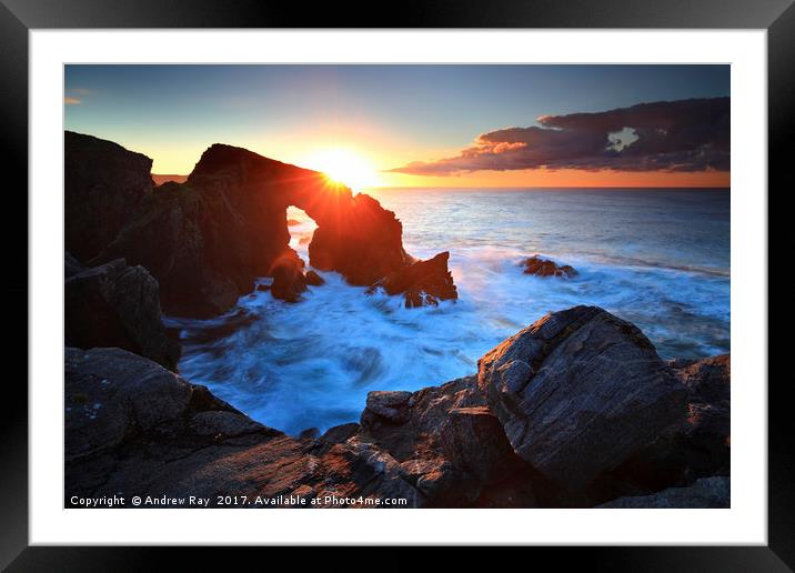 Sunset at Stac a' Phris Framed Mounted Print by Andrew Ray