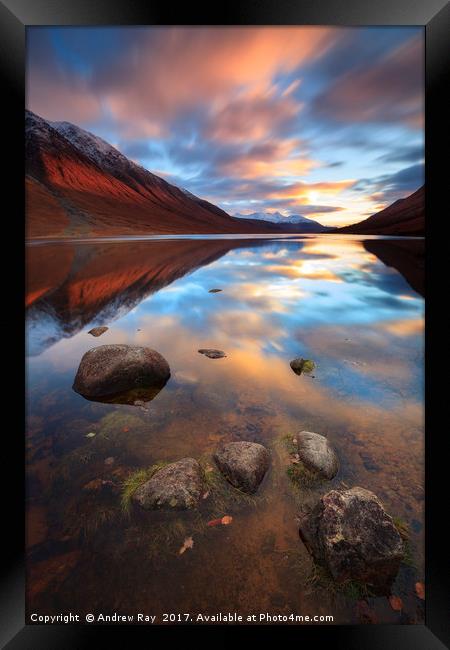 Sunset Reflected in Loch Etive Framed Print by Andrew Ray