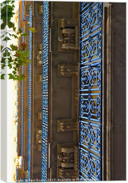 forged iron balconies Canvas Print by Paul Boazu