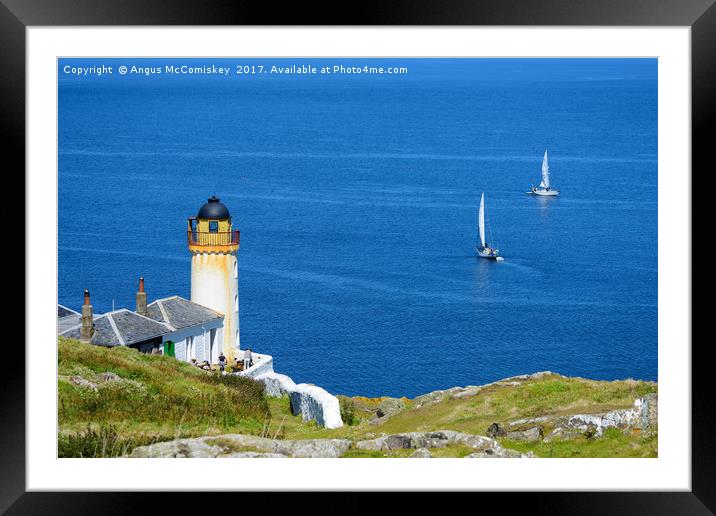 Lower lighthouse Isle of May Framed Mounted Print by Angus McComiskey