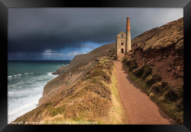 Approaching Storm (Wheal Coates)  Framed Print by Andrew Ray