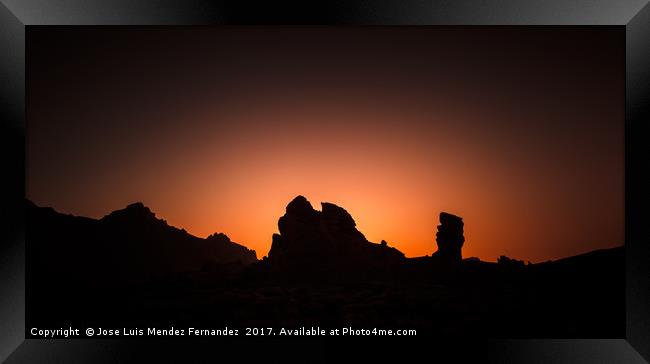 sunset at El Teide mountain Framed Print by Jose Luis Mendez Fernand