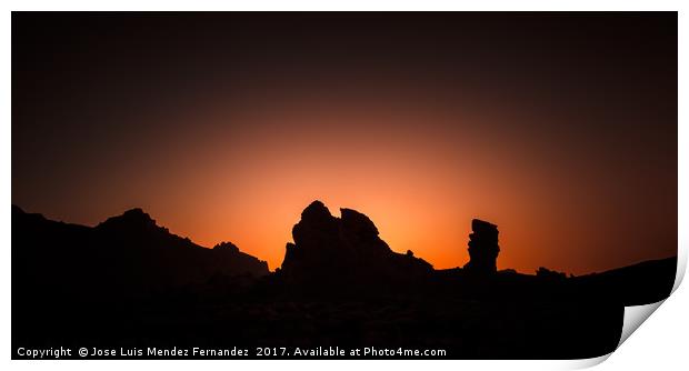 sunset at El Teide mountain Print by Jose Luis Mendez Fernand