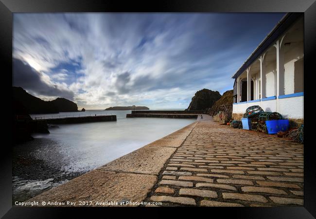 Pier View (Mullion) Framed Print by Andrew Ray