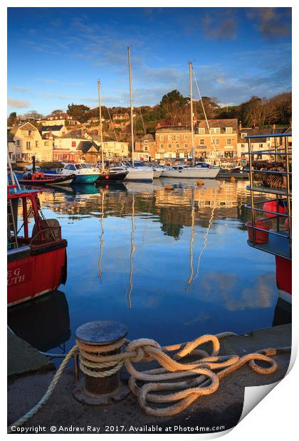 Rope at Padstow Harbour Print by Andrew Ray