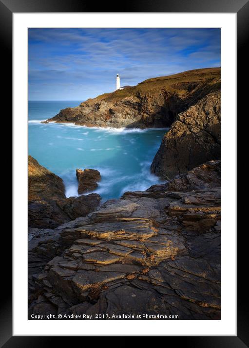 Trevose Head Lighthouse Framed Mounted Print by Andrew Ray