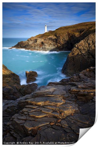 Trevose Head Lighthouse Print by Andrew Ray