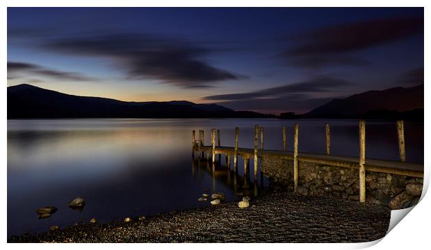 Late evening at Derwent Water Print by Richard Pike