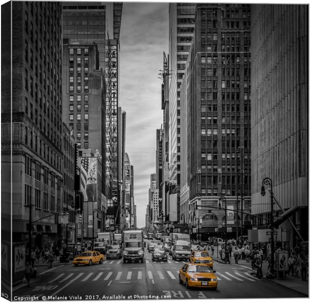 NEW YORK CITY 7th Avenue Traffic Canvas Print by Melanie Viola