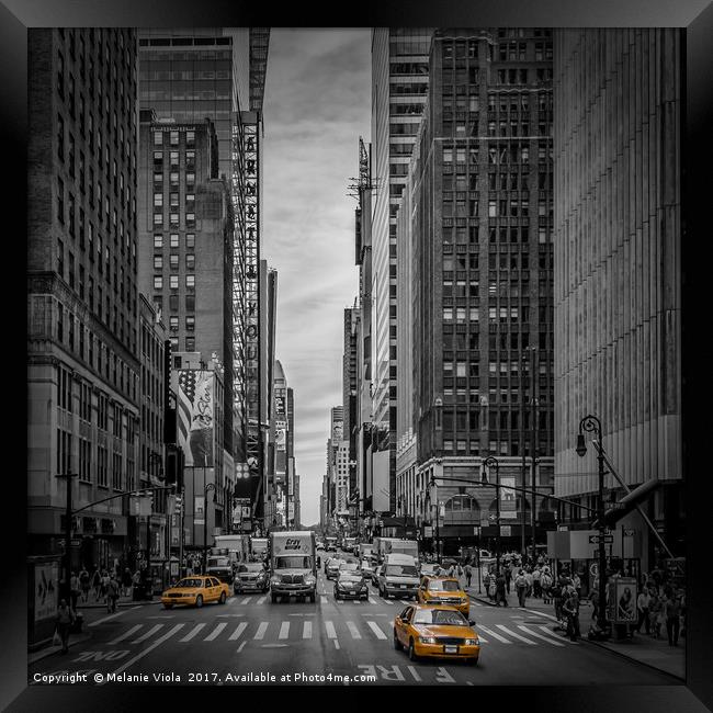 NEW YORK CITY 7th Avenue Traffic Framed Print by Melanie Viola