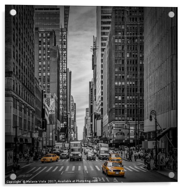 NEW YORK CITY 7th Avenue Traffic Acrylic by Melanie Viola