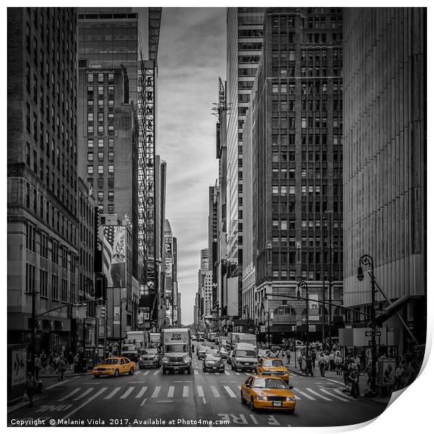 NEW YORK CITY 7th Avenue Traffic Print by Melanie Viola
