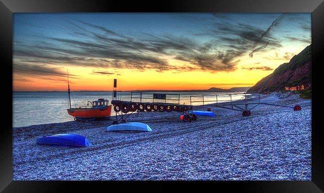 Boats on the beach Framed Print by Rob Hawkins