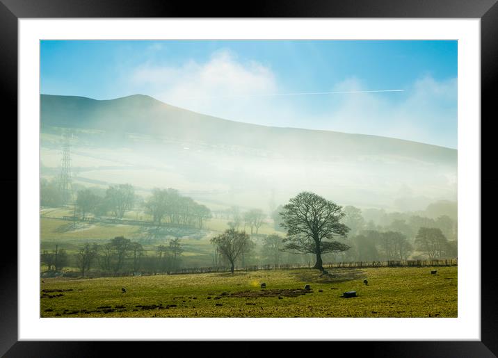 Foggy Morning in North Wales Framed Mounted Print by Sebastien Greber