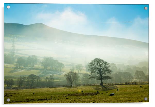 Foggy Morning in North Wales Acrylic by Sebastien Greber