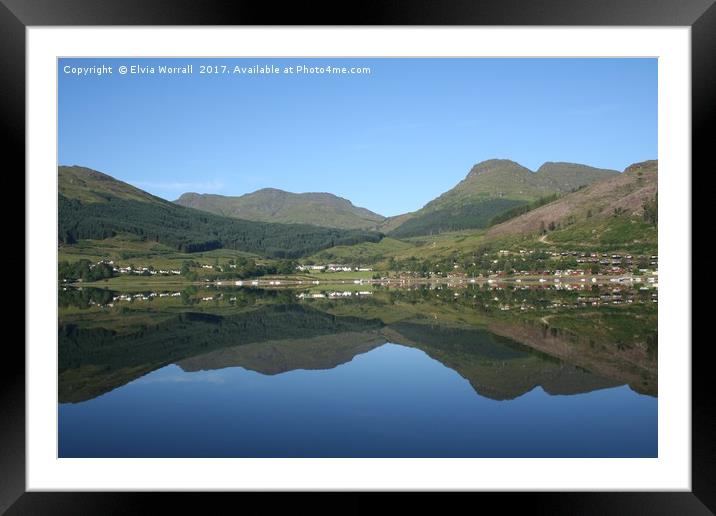 Reflections at Lochgoilhead by Elvia Worrall Framed Mounted Print by Elvia Worrall