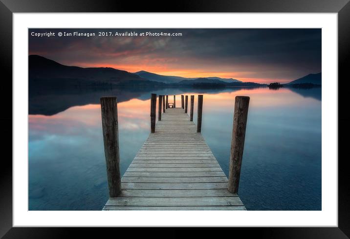 Serene Sunset over Ashness Jetty Framed Mounted Print by Ian Flanagan