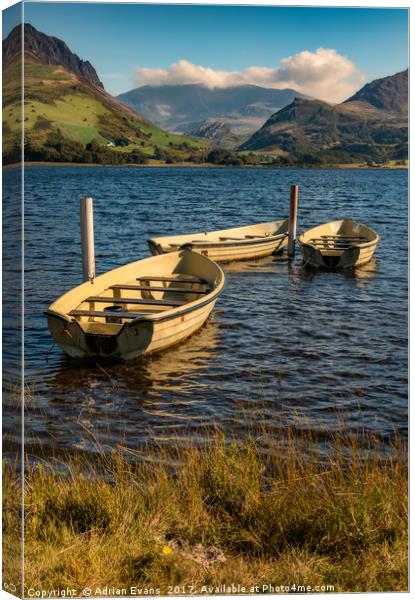 Snowdon from Llyn Nantlle Canvas Print by Adrian Evans
