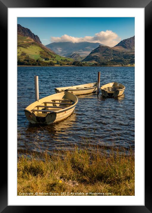 Snowdon from Llyn Nantlle Framed Mounted Print by Adrian Evans