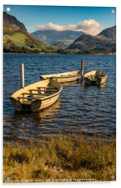 Snowdon from Llyn Nantlle Acrylic by Adrian Evans