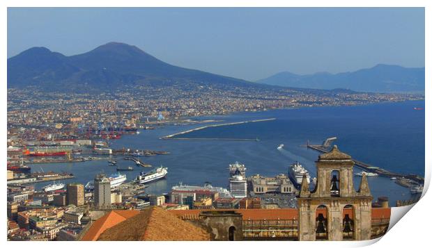 Naples panorama, Italy Print by Larisa Siverina